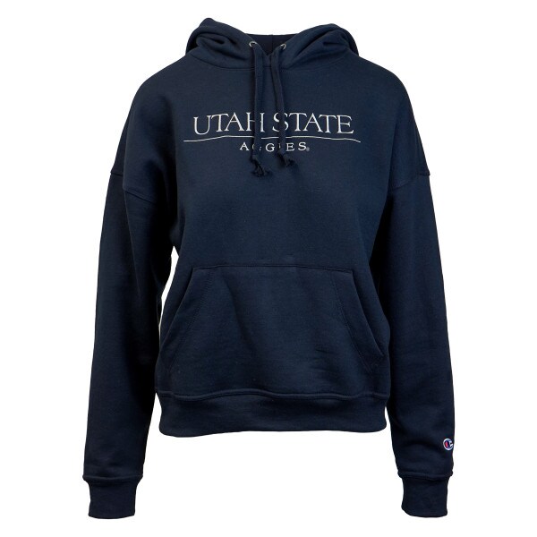 Women's Champion Embroidered Utah State Aggies Navy Hoodie